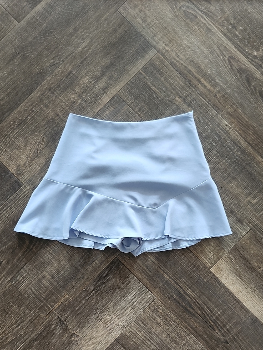 glam Light Blue Flared Skort